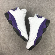 Air Jordan 13 Lakers White and Purple Sneakers