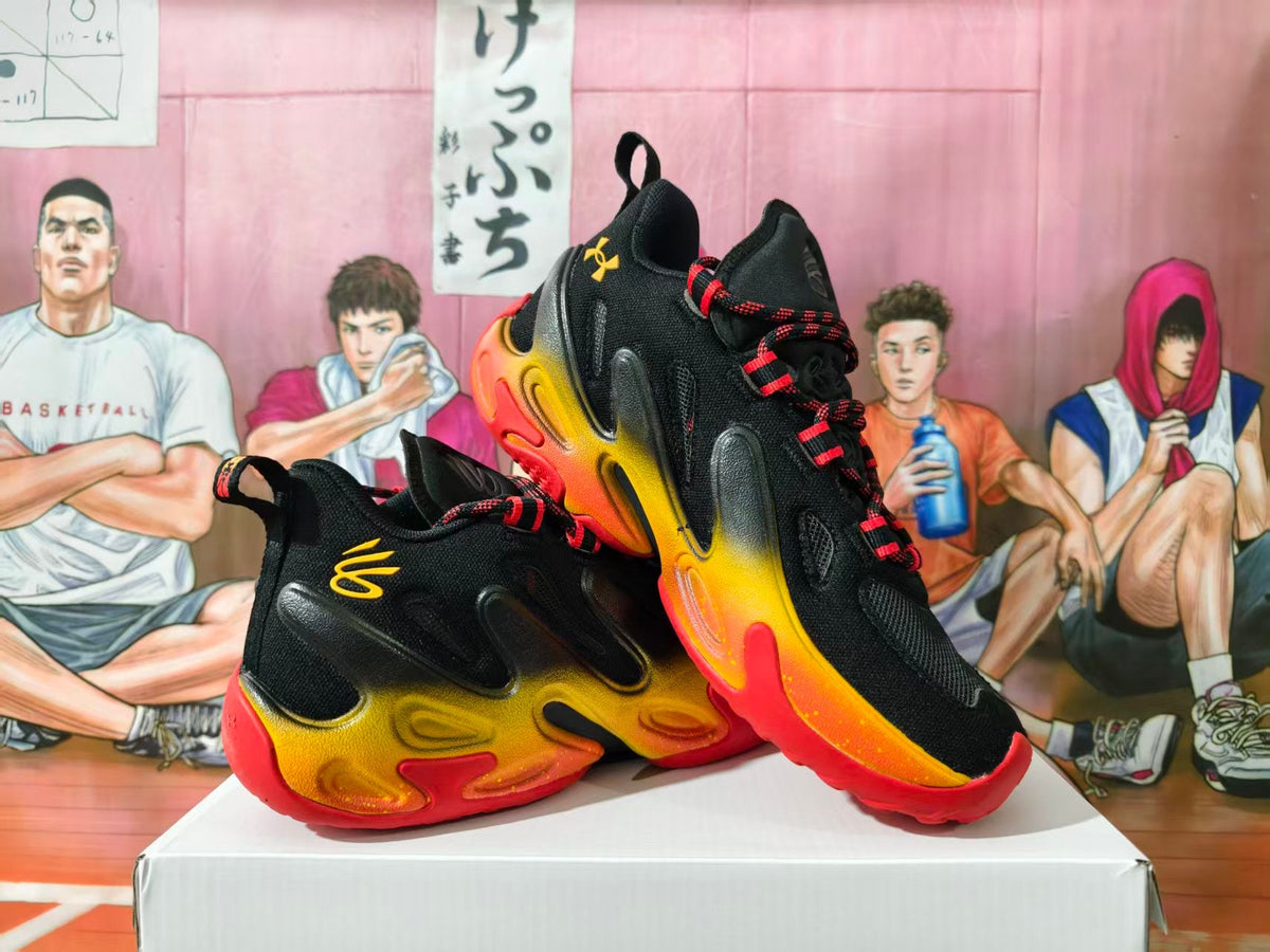 Under Armour Curry Basketball Shoes Black Yellow Red