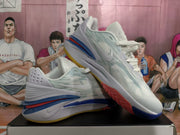 Nike White and Blue Basketball Sneakers