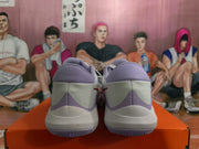 Nike White and Purple Basketball Sneakers