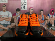Jordan Black and Orange High-Top Basketball Sneakers