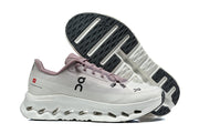 On Cloudmonster 3 Running Shoes in White and Mauve