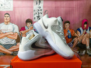 Nike Zoom Basketball Shoes in White and Silver