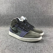 Jordan 1 Mid Gray Purple Sneakers 852842-203