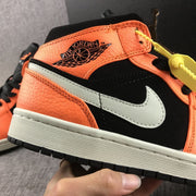 Jordan Air Jordan 1 Mid Orange Black Sneakers