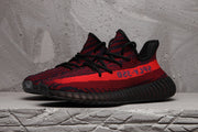 Yeezy 350 V2 Red Black Knit Sneakers