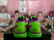 Nike Purple and Green Zoom Basketball Sneakers
