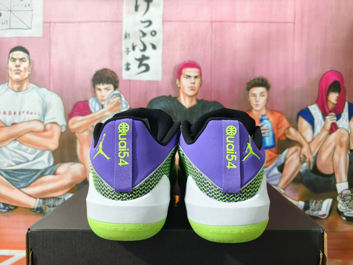 Jordan Purple Green Basketball Sneakers