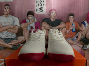 Nike White and Red Swoosh Sneakers