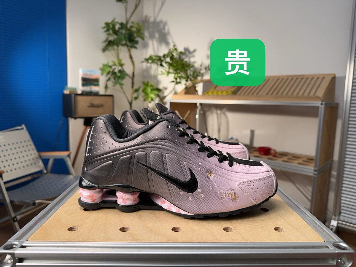 Nike Shox R4 Pink and Gray Sneakers