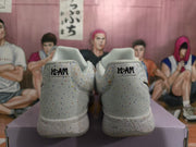 White Multicolor Speckled Basketball Sneakers