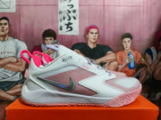 Nike White and Pink Basketball Shoes