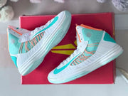 Nike Hyperdunk Kids High-Top Basketball Shoes, Mint and Coral