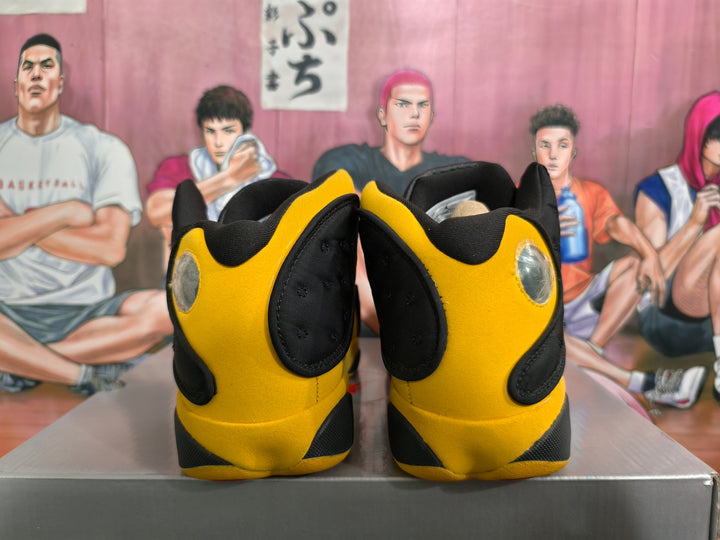 Jordan 13 Retro Black and Yellow Basketball Sneakers