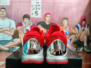 Nike Red and Silver Basketball Sneakers
