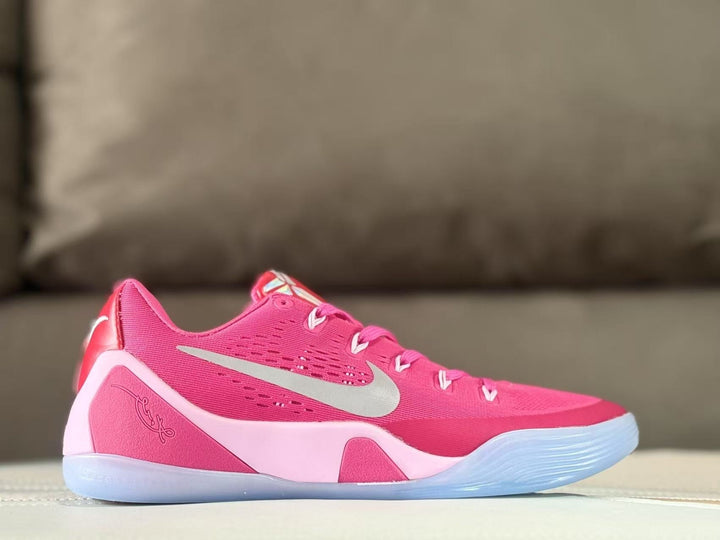 Nike Kobe 9 Pink Silver Basketball Sneakers