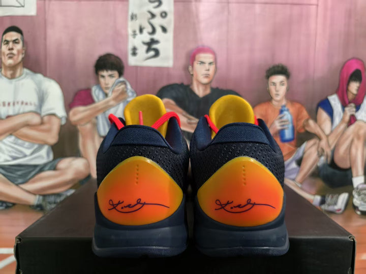 Nike Kobe Basketball Shoes in Navy, Red and Orange
