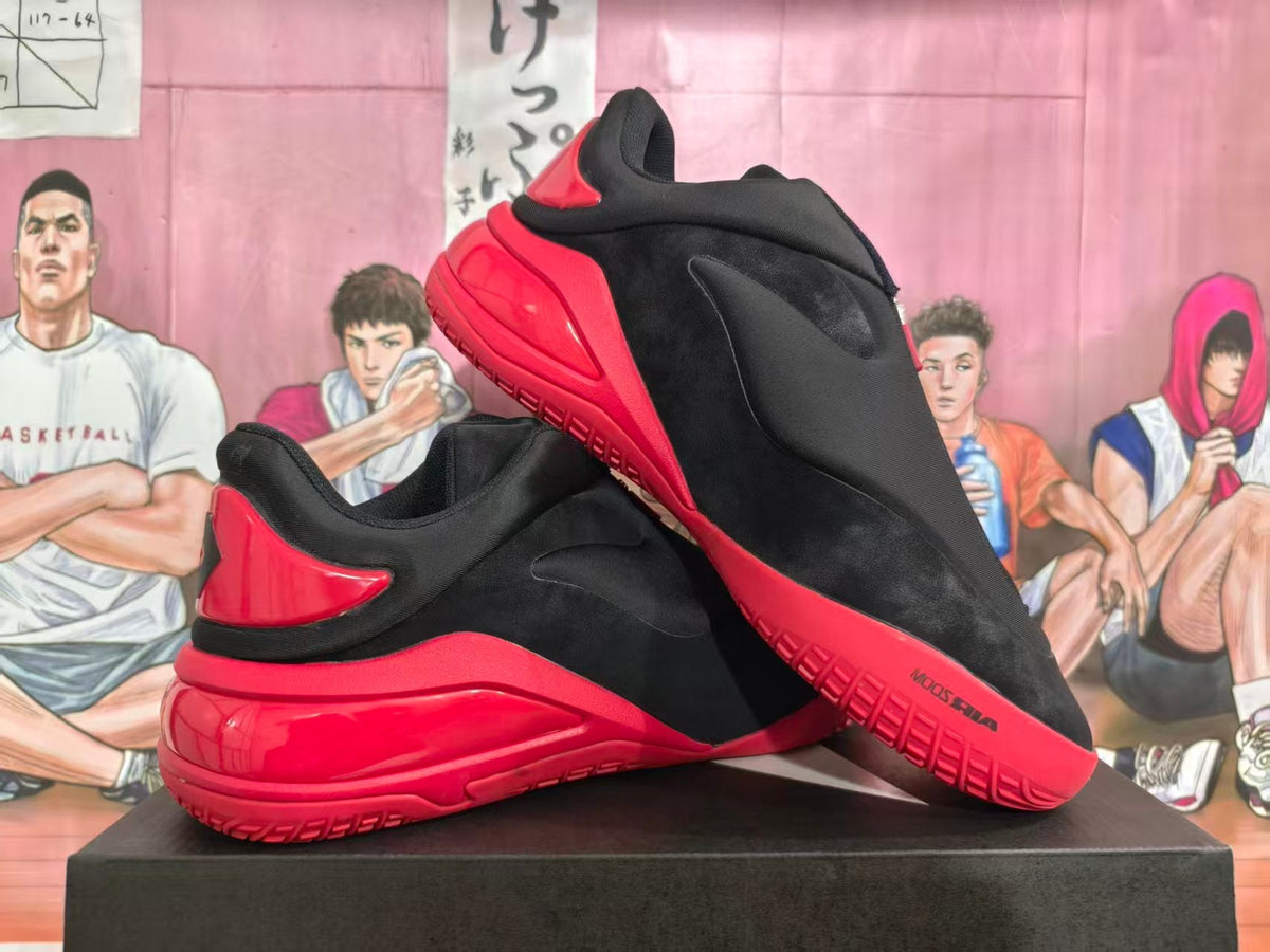 Converse Black and Red High-Top Sneakers