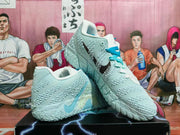 Nike Zoom Basketball Shoes in Ice Blue and White