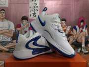 Nike White and Blue Basketball Sneakers