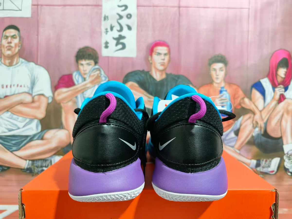 Nike Zoom Basketball Shoes Black Purple Blue