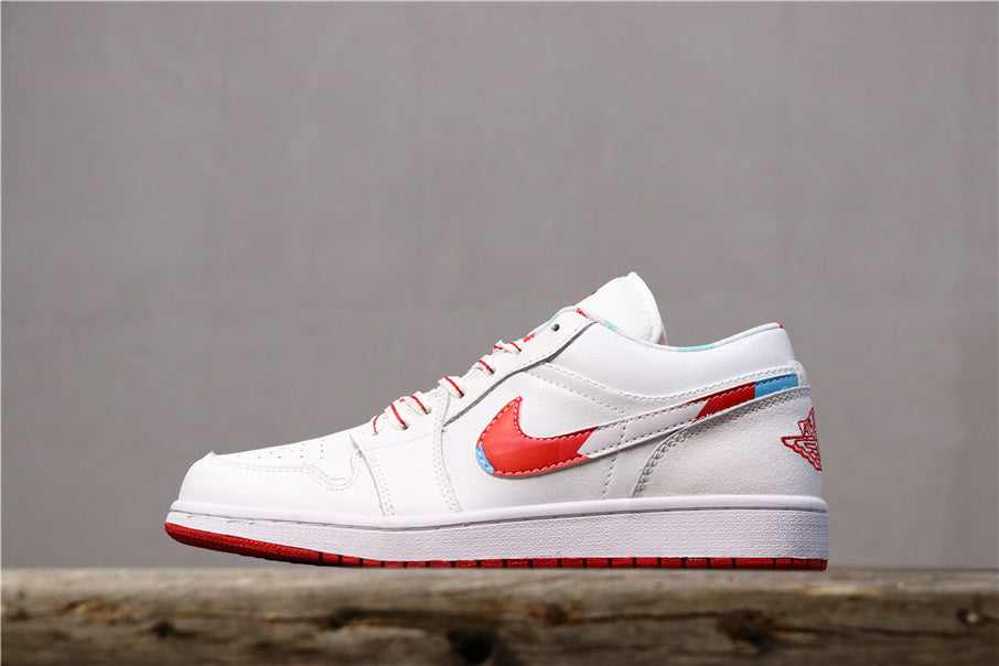 Jordan Low-Top Sneakers White Red Iridescent 554723-104