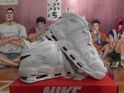 Nike Air More Uptempo Sneakers White Navy