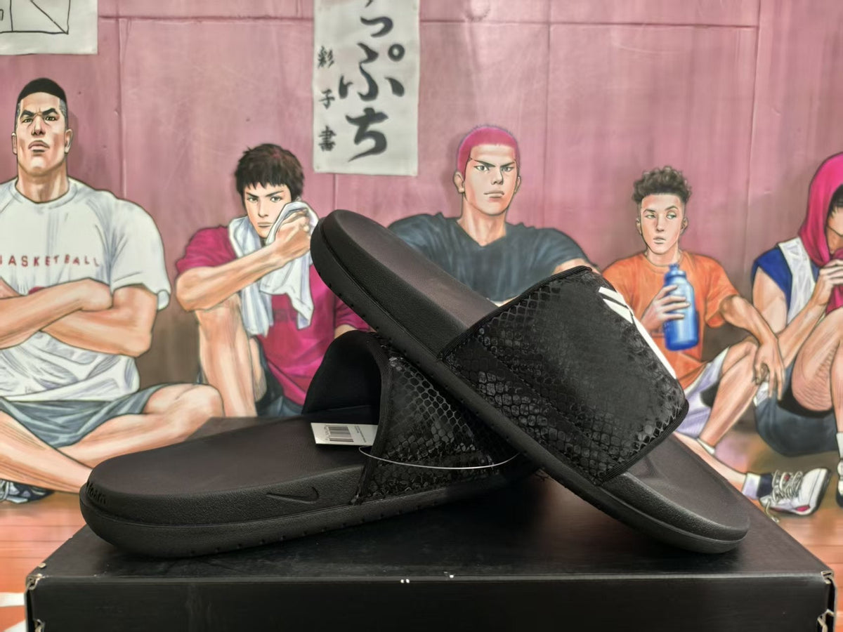 Nike Black Basketball Slides with Kobe Logo