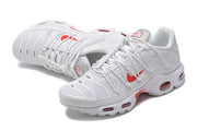 Nike Air Max Plus TN White and Red Sneakers