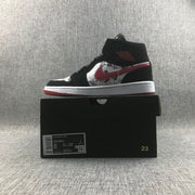 Jordan Air Jordan 1 Mid Black Red Newspaper Print 852542-061