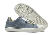 Blue-Gray Low-Top Sneakers with Contrast Laces