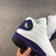 Air Jordan 13 Lakers White and Purple Sneakers