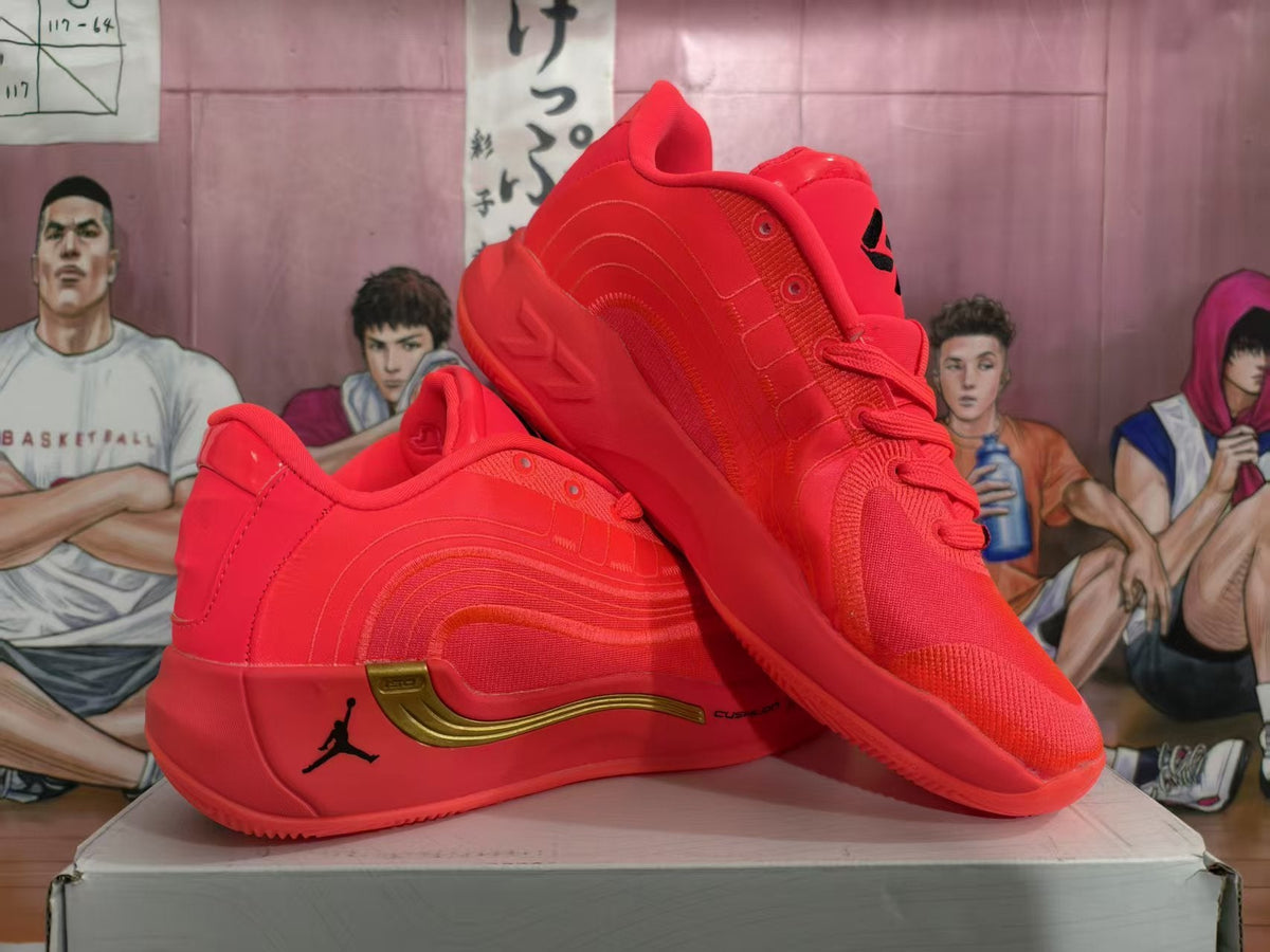 Jordan Red and Gold Basketball Sneakers