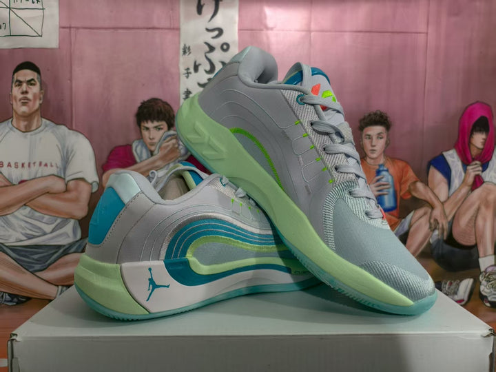 Jordan Basketball Sneakers White Blue Green