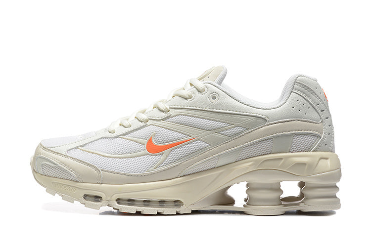 Nike Shox Ride 2 White and Orange Sneakers