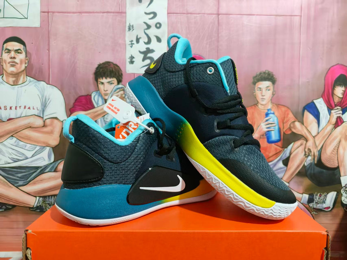 Nike Basketball Shoes Black Yellow Blue