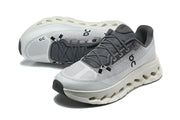 On Cloudmonster 3 Running Shoes, White and Grey
