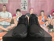 Jordan Black and Green Basketball Sneakers
