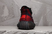 Yeezy 350 V2 Red Black Knit Sneakers