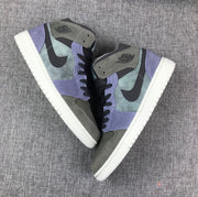 Jordan 1 Mid Gray Purple Sneakers 852842-203