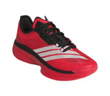 Red and Black Basketball Sneakers with White Stripes