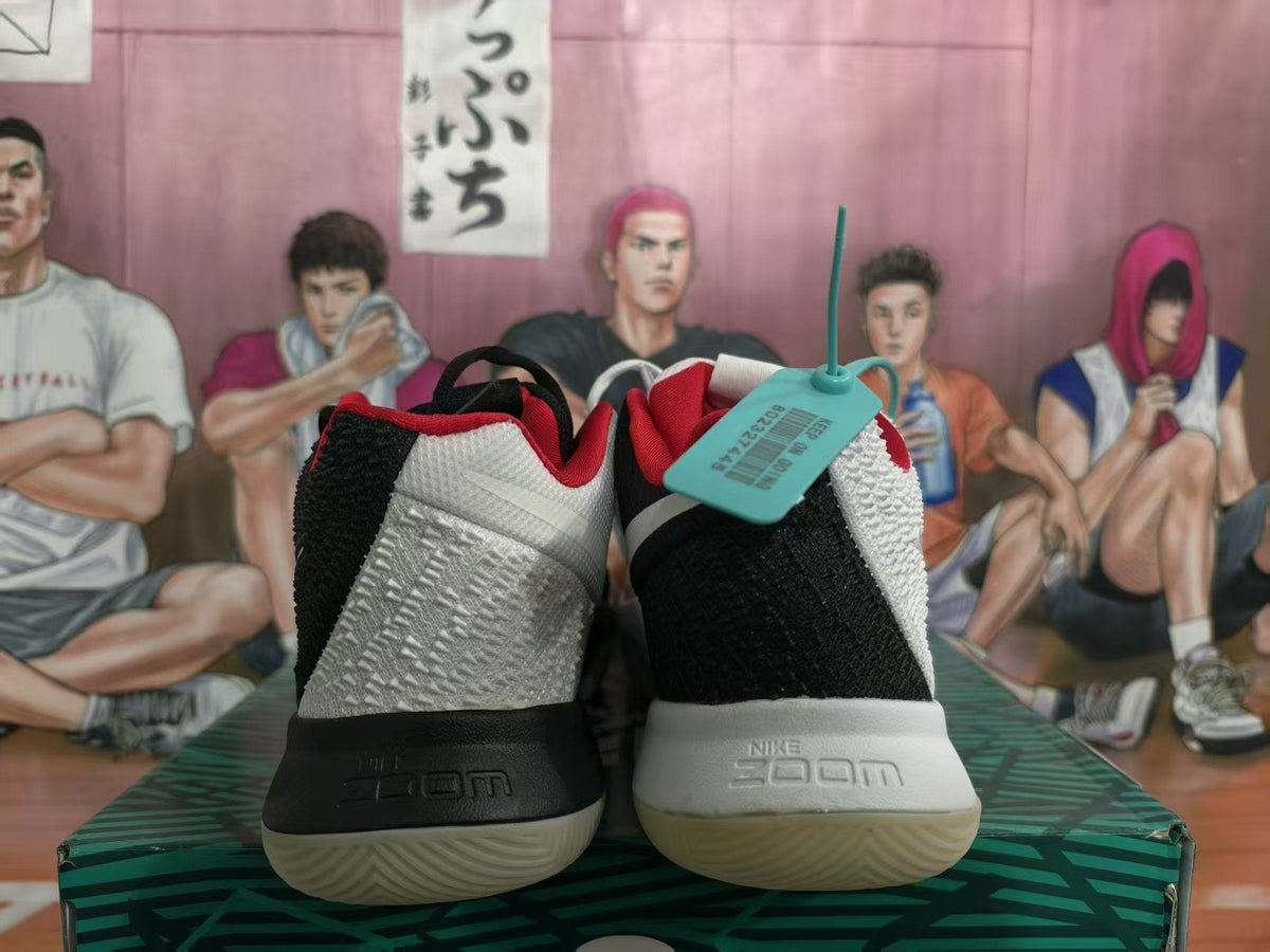 Nike Zoom White Black Mismatched Basketball Sneakers