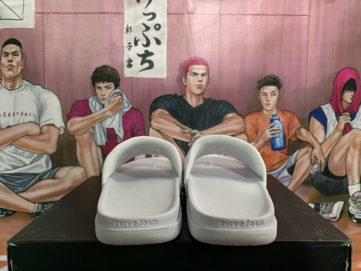 Nike White Slides with Textured Strap