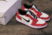 Nike Red White Black Low-Top Sneakers with Reflective Buttons