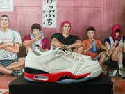 Jordan 5 Retro Low White and Red Sneakers