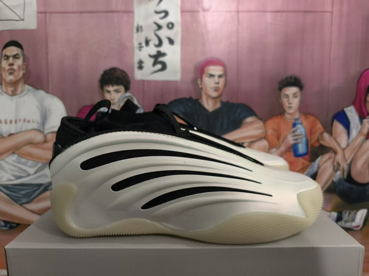 White and Black Sculpted Sole Sneakers