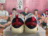 White and Red Basketball Sneakers