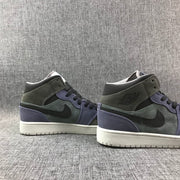 Jordan 1 Mid Gray Purple Sneakers 852842-203