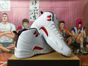 Jordan Air Jordan 12 White and Red Basketball Sneakers