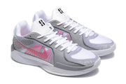 Nike FQ2174-100 Basketball Shoes, White and Grey with Pink